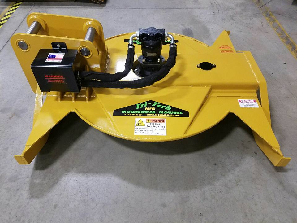 MowMaster Tri-Tech rotary cutting head — fresh from the shop floor in Delphos, Ohio